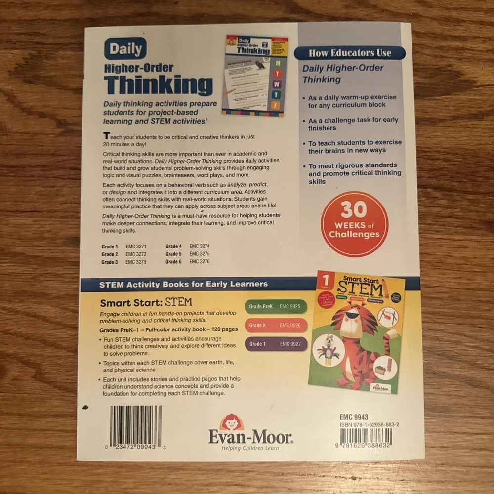NEW Stem Lessons and Challenges Grade 3 Evan-Moor Paperback Workbook Home School